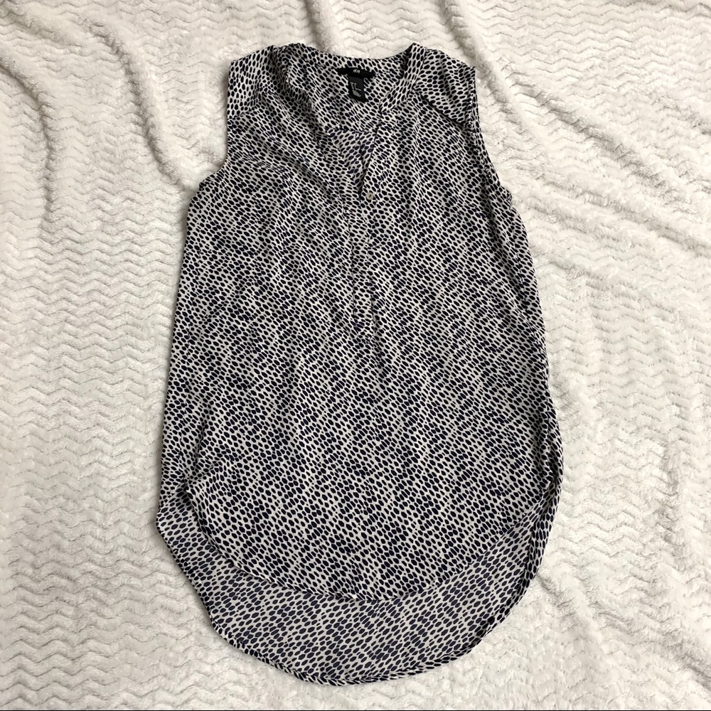 H&M sleeveless printed casual dressy top size SM